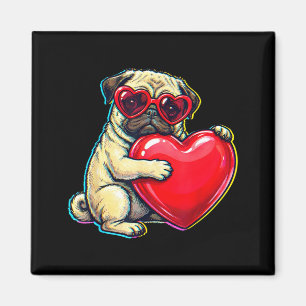 Íman Pug vintage engraçado juventude vida pai mãe cão r