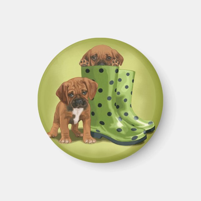 Íman Puggle em botas (Frente)