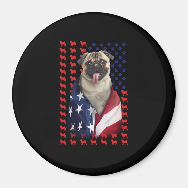 Íman Puggy USA American Flag (Frente)