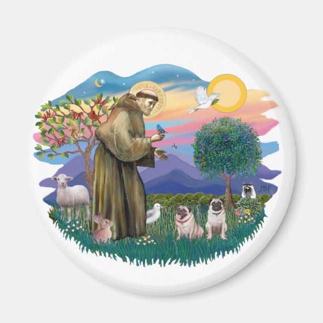 Íman Pugs (dois cor de cervo) (Frente)