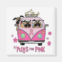 Pugs para o ímã rosa