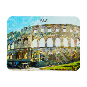 Íman Pula Croácia, pintura a óleo na cidade