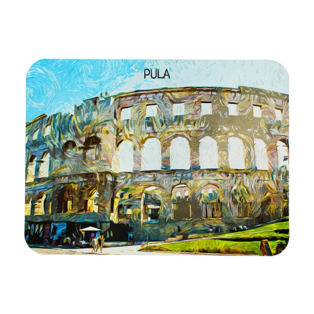 Íman Pula Croácia, pintura a óleo na cidade (Horizontal)