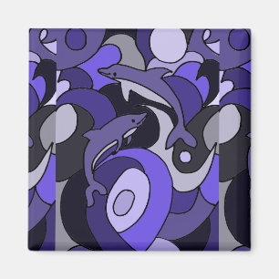 Íman Pulando o abstrato da arte dos golfinhos