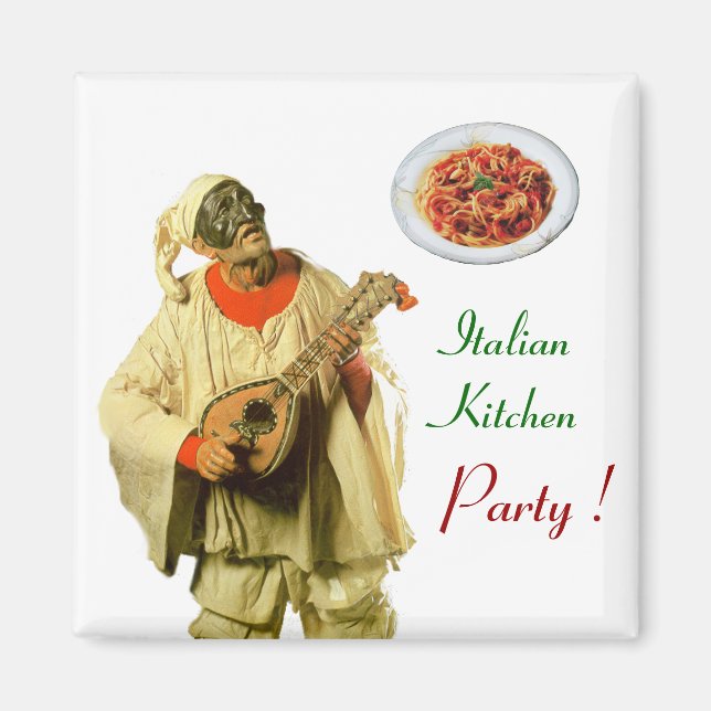 Íman PULCINELLA ITALIANA KITCHEN PARTIDO, branco (Frente)
