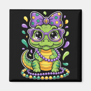 Íman Pulseira de Contas de Jacaré do Mardi Gras Arte Gr