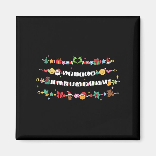 Íman Pulseira de Terapia da Fala Natal Amizade Slp X (Frente)