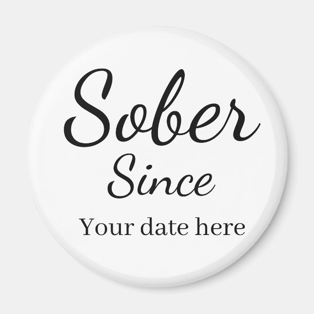 Íman Pulseira Personalizada “Sóbrio Desde” - Data de So (Frente)