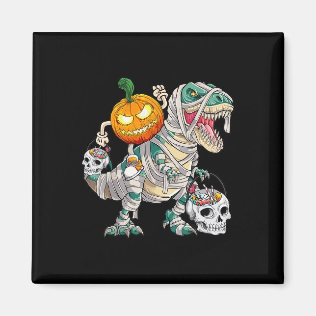 Íman Pumpkin Andando Mummy Dinossaur T rex Diversão Hal (Frente)