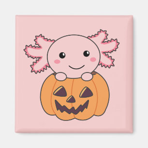 Íman Pumpkin Axolotl Amava Animais Doce Para O Hallowee