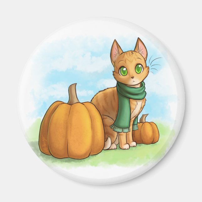 Íman Pumpkin Cat (Frente)