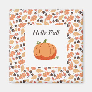 Íman Pumpkin de queda elegante com padrão de folhas de