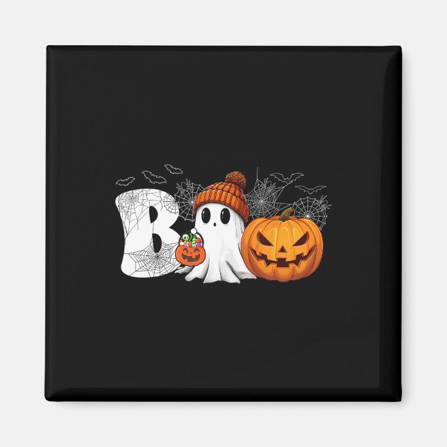 Íman Pumpkin Jack O Lanterna Ghost Boo Halloween Costum (Frente)