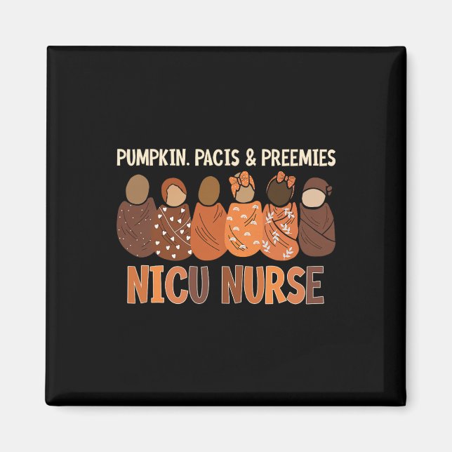 Íman Pumpkin Pacis E Preemies Nicu Enfermeira outono (Frente)