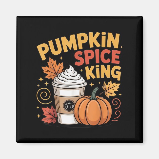 Íman Pumpkin Sce King Fall Coffee Design (Frente)