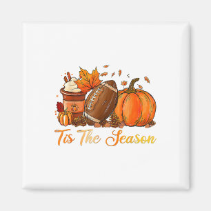 Íman Pumpkin Spice Football Tis The Season Fall Thankg