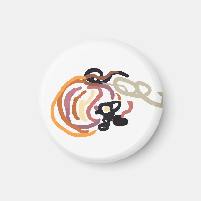 Íman Pumpkin Sunset Autumn cute (Frente)