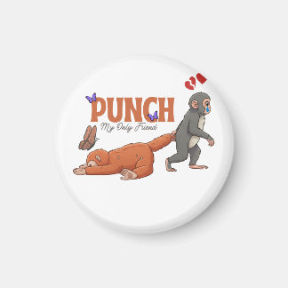 Íman Punch‑kun & Plush Monkey – Kawaii para Crianças