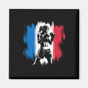 Íman Punhos de bandeira da França - Kickboxing feminino
