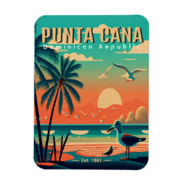 Íman Punta Cana DR. Retro Flamingos Souvenir 1950