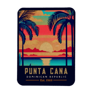 Íman Punta Cana DR. Retro Sunset Souvenirs 1960