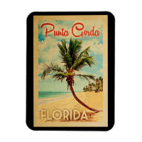 Punta Gorda Florida Palm Tree Beach Viagens vintag