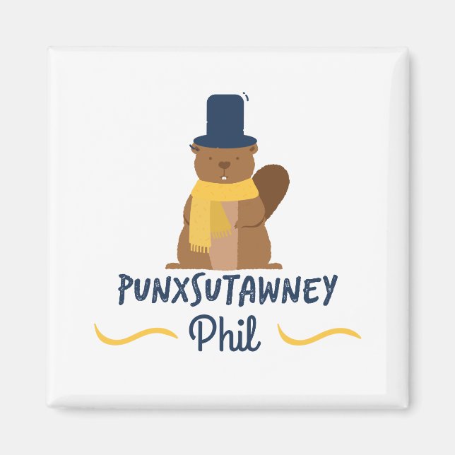 Íman Punxsutawney Phil // Novelty Groundhog Day (Frente)