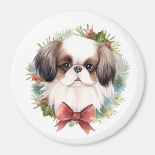 Íman Pup Festivo Festivo Chin Christmas