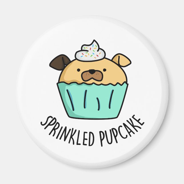 Íman Pupcake em sprinkle Puppy Cupcake Pun (Frente)