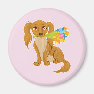 Íman Puppy com Buquê de Flor