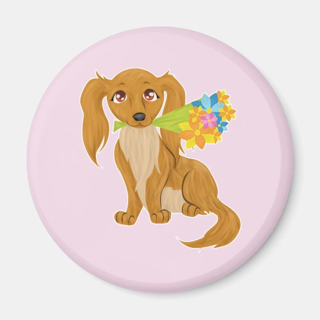 Íman Puppy com Buquê de Flor (Frente)