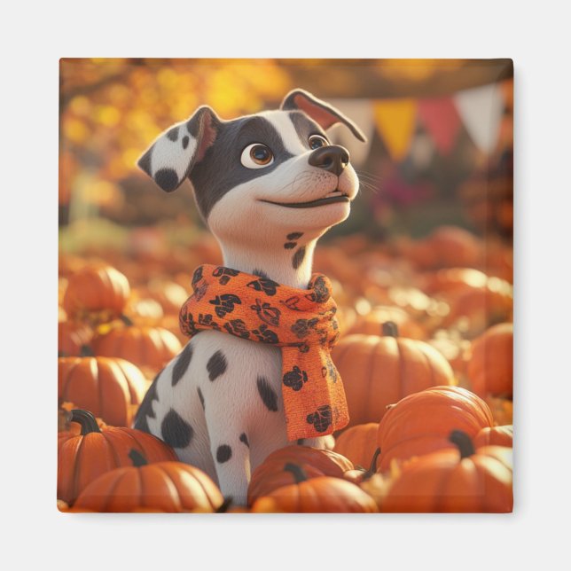 Íman Puppy e Pumpkins Magnet (Frente)