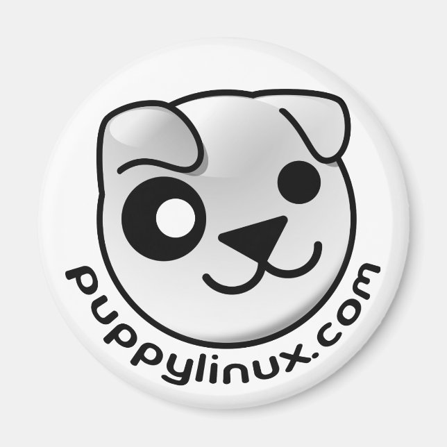 Íman puppy linux ponto com imã (Frente)