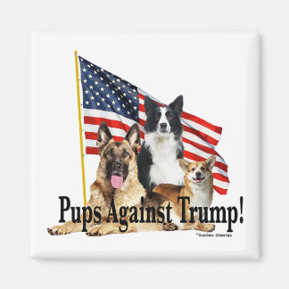 Íman "Pups Contra Trump!"Ímã