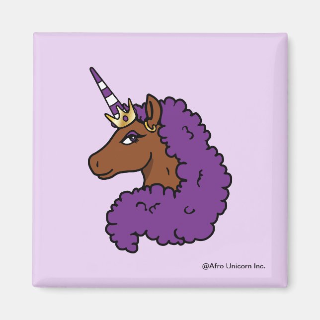 Íman Purple Afro Unicorn (Frente)