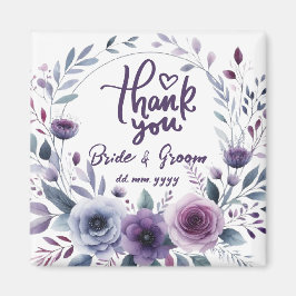 Íman Purple Floral Frame Thank You Wedding Favors