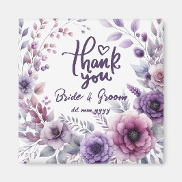 Íman Purple Floral Frame Thank You Wedding Favors