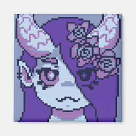 Íman Purple Girl Pixelart, Pixel Art