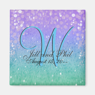 Íman Purple Glitter Patio Lantern Confetti Glam Blue