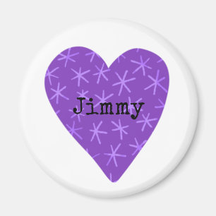 Íman Purple Heart Artwork Kids Name Family Tree Fun