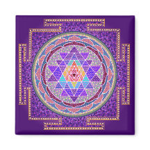 Purple Sri Yantra Magnet