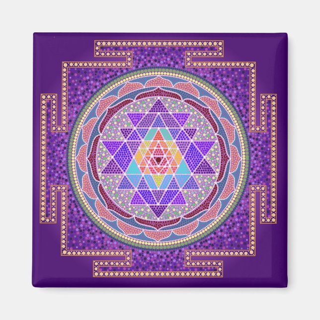 Íman Purple Sri Yantra Magnet (Frente)