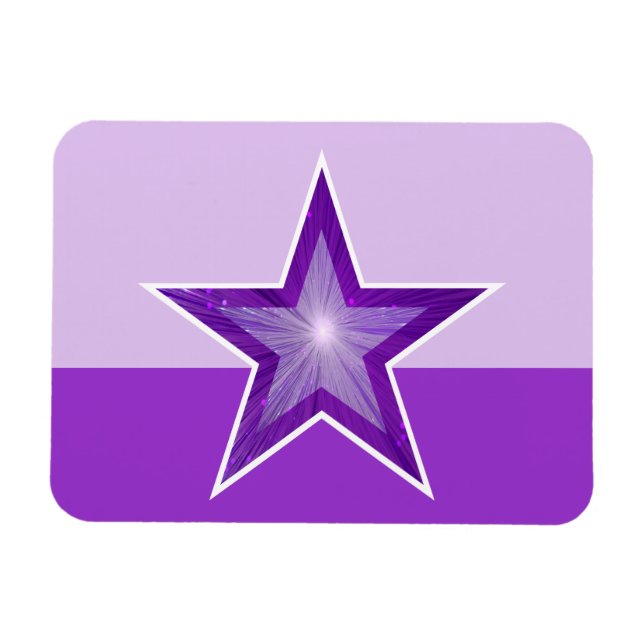 Íman Purple Star: magneta flexível púrpura (Horizontal)