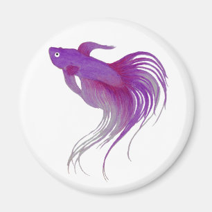 Íman Púrpura Betta Fish Watercolor
