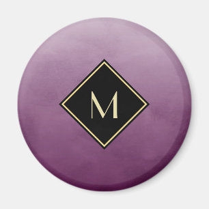 Íman Púrpura Elegante Esmagada Com Monograma Dourado S