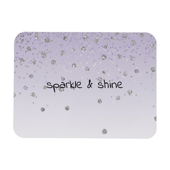 Íman Púrpura Prata de Ombre Confetti (Horizontal)