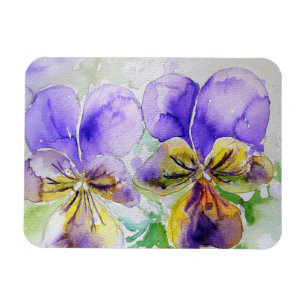 Íman Púrpura Viola Flor Aquarela Magnética de Aniversár