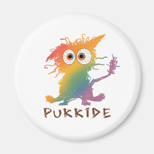 Íman Purride - Gato Arco-Íris com Pele Mensal LGBTQ