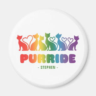 Íman Purride - Rainbow Cat Silhouette LGBTQ+ Pride Pun