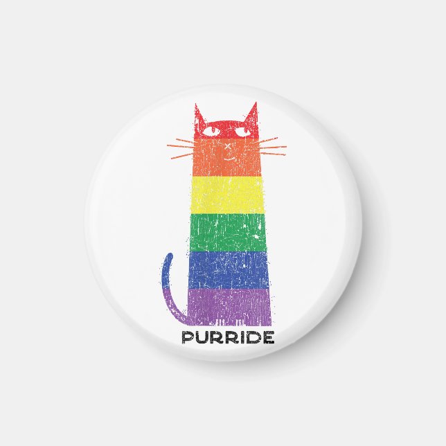 Íman Purride Shirt LGBT Orgulho gay Engraçado Gato Dize (Frente)